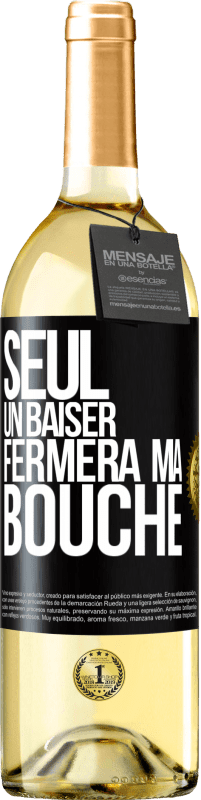 29,95 € | Vin blanc Édition WHITE Seul un baiser fermera ma bouche Étiquette Noire. Étiquette personnalisable Vin jeune Récolte 2024 Verdejo