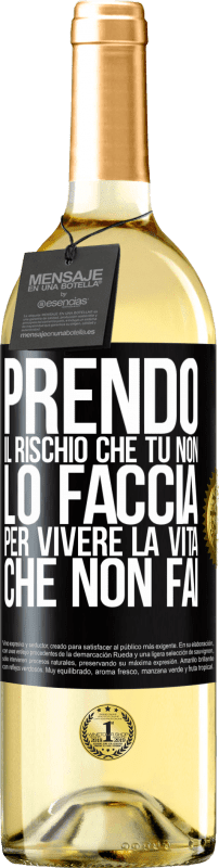 29,95 € | Vino bianco Edizione WHITE Prendo il rischio che tu non lo faccia, per vivere la vita che non fai Etichetta Nera. Etichetta personalizzabile Vino giovane Raccogliere 2024 Verdejo