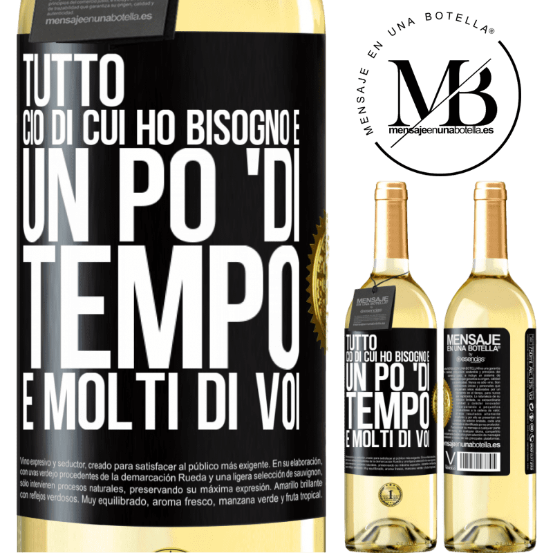 29,95 € Spedizione Gratuita | Vino bianco Edizione WHITE Tutto ciò di cui ho bisogno è un po 'di tempo e molti di voi Etichetta Nera. Etichetta personalizzabile Vino giovane Raccogliere 2023 Verdejo