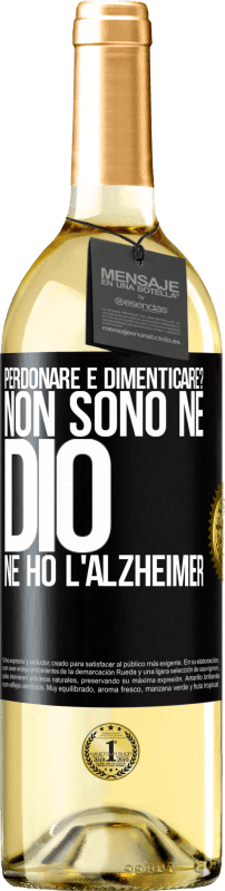 29,95 € Spedizione Gratuita | Vino bianco Edizione WHITE perdonare e dimenticare? Non sono né Dio né ho l'Alzheimer Etichetta Nera. Etichetta personalizzabile Vino giovane Raccogliere 2024 Verdejo