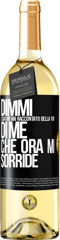 29,95 € | Vino bianco Edizione WHITE Dimmi cosa mi hai raccontato della vita di me che ora mi sorride Etichetta Nera. Etichetta personalizzabile Vino giovane Raccogliere 2025 Verdejo