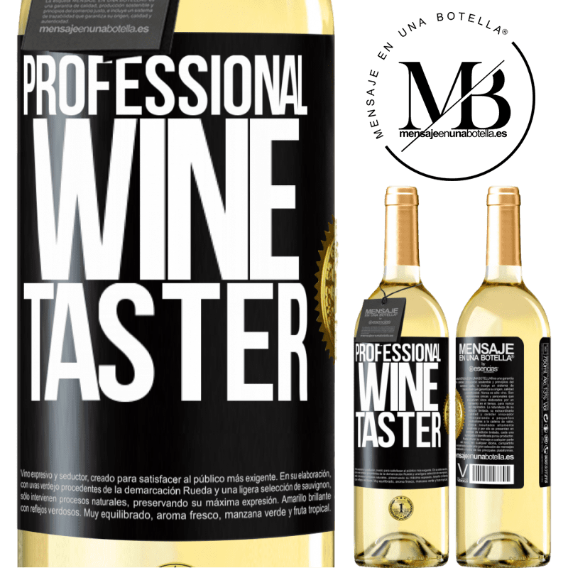 29,95 € Free Shipping | White Wine WHITE Edition Professional wine taster Black Label. Customizable label Young wine Harvest 2022 Verdejo