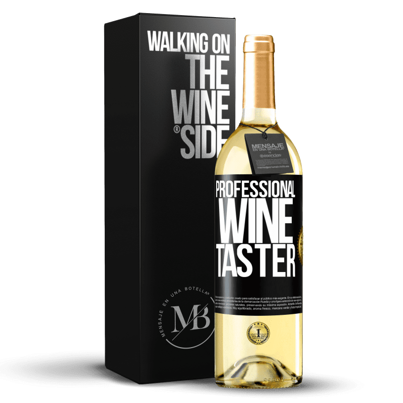 29,95 € Spedizione Gratuita | Vino bianco Edizione WHITE Professional wine taster Etichetta Nera. Etichetta personalizzabile Vino giovane Raccogliere 2024 Verdejo