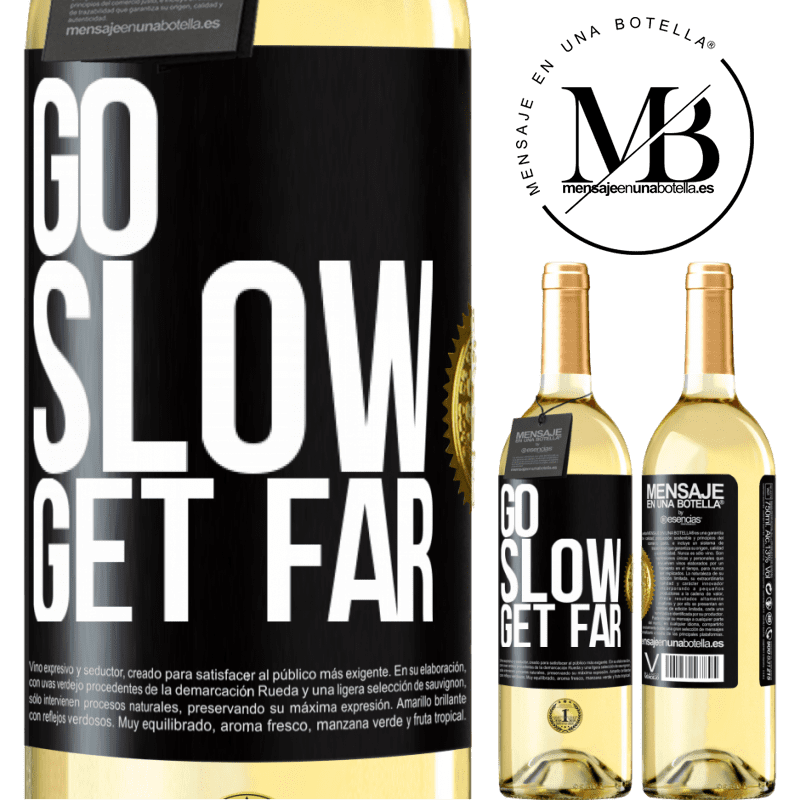 29,95 € Free Shipping | White Wine WHITE Edition Go slow. Get far Black Label. Customizable label Young wine Harvest 2022 Verdejo