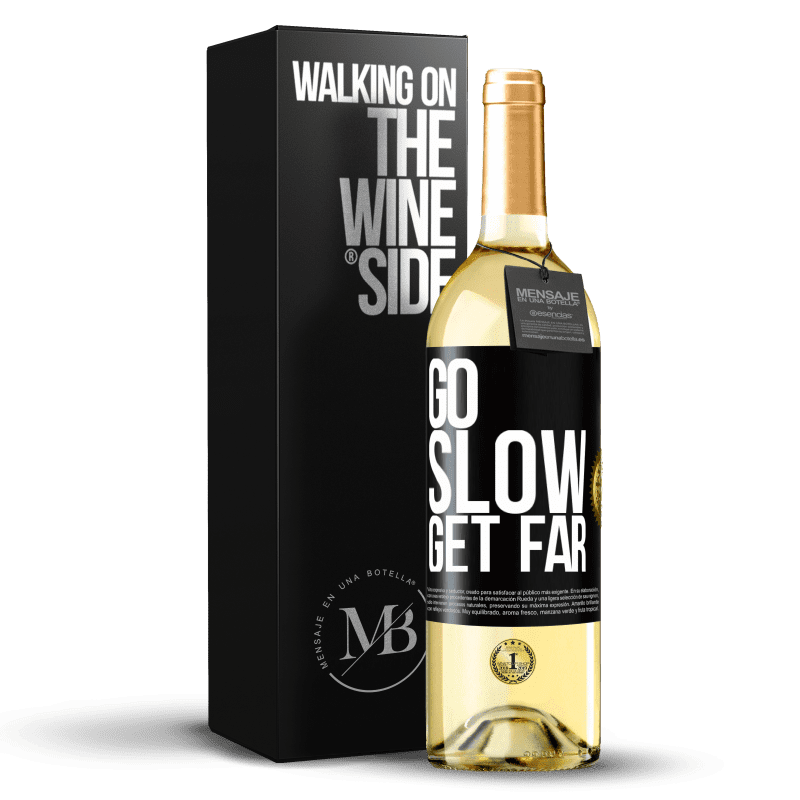 29,95 € Free Shipping | White Wine WHITE Edition Go slow. Get far Black Label. Customizable label Young wine Harvest 2023 Verdejo