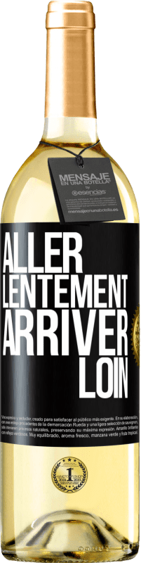 Envoi gratuit | Vin blanc Édition WHITE Aller lentement. Arriver loin Étiquette Noire. Étiquette personnalisable Vin jeune Récolte 2023 Verdejo