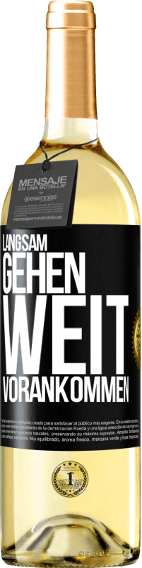 29,95 € | Weißwein WHITE Ausgabe Langsam gehen. Weit vorankommen Schwarzes Etikett. Anpassbares Etikett Junger Wein Ernte 2023 Verdejo