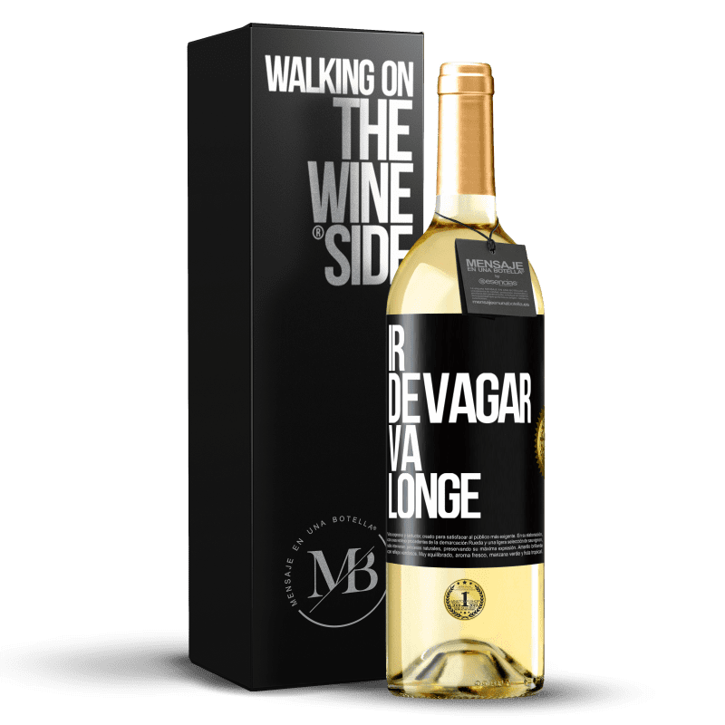 29,95 € Envio grátis | Vinho branco Edição WHITE Ir devagar. Vá longe Etiqueta Preta. Etiqueta personalizável Vinho jovem Colheita 2025 Verdejo