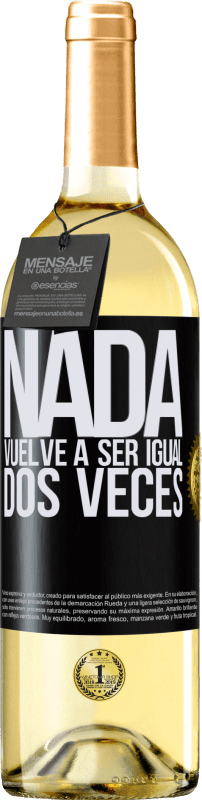 Envío gratis | Vino Blanco Edición WHITE Nada vuelve a ser igual dos veces Etiqueta Negra. Etiqueta personalizable Vino joven Cosecha 2023 Verdejo