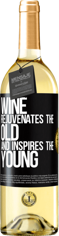29,95 € | Белое вино Издание WHITE Вино омолаживает старое и вдохновляет молодых Черная метка. Настраиваемая этикетка Молодое вино Урожай 2023 Verdejo