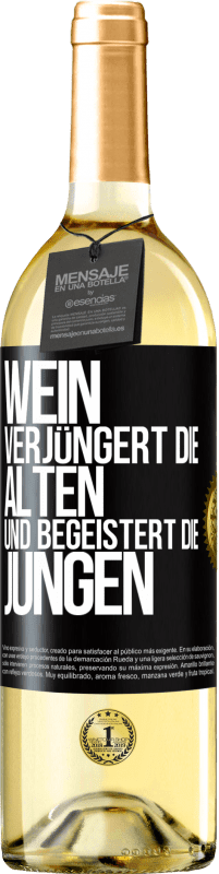 29,95 € | Weißwein WHITE Ausgabe Wein verjüngert die Alten und begeistert die Jungen Schwarzes Etikett. Anpassbares Etikett Junger Wein Ernte 2023 Verdejo