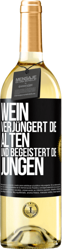 29,95 € Kostenloser Versand | Weißwein WHITE Ausgabe Wein verjüngert die Alten und begeistert die Jungen Schwarzes Etikett. Anpassbares Etikett Junger Wein Ernte 2024 Verdejo