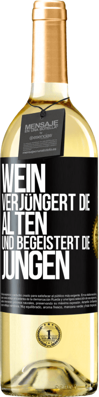 29,95 € Kostenloser Versand | Weißwein WHITE Ausgabe Wein verjüngert die Alten und begeistert die Jungen Schwarzes Etikett. Anpassbares Etikett Junger Wein Ernte 2025 Verdejo