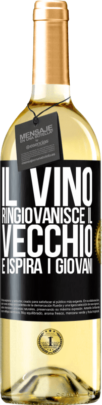 29,95 € | Vino bianco Edizione WHITE Il vino ringiovanisce il vecchio e ispira i giovani Etichetta Nera. Etichetta personalizzabile Vino giovane Raccogliere 2023 Verdejo