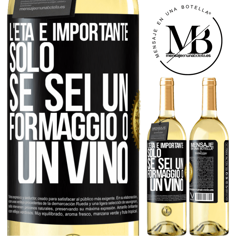 29,95 € Spedizione Gratuita | Vino bianco Edizione WHITE L'età è importante solo se sei un formaggio o un vino Etichetta Nera. Etichetta personalizzabile Vino giovane Raccogliere 2023 Verdejo