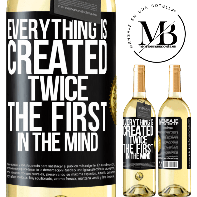 29,95 € Free Shipping | White Wine WHITE Edition Everything is created twice. The first in the mind Black Label. Customizable label Young wine Harvest 2022 Verdejo