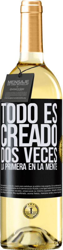 29,95 € | Vino Blanco Edición WHITE Todo es creado dos veces. La primera en la mente Etiqueta Negra. Etiqueta personalizable Vino joven Cosecha 2024 Verdejo