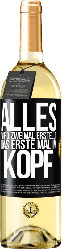 29,95 € | Weißwein WHITE Ausgabe Alles wird zweimal erstellt. Das erste Mal im Kopf Schwarzes Etikett. Anpassbares Etikett Junger Wein Ernte 2023 Verdejo