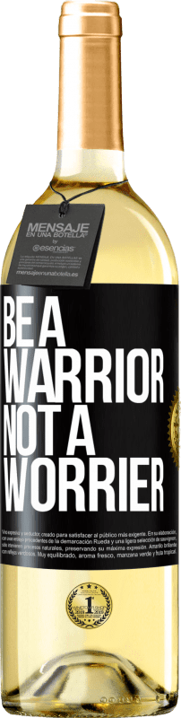 29,95 € | Vinho branco Edição WHITE Be a warrior, not a worrier Etiqueta Preta. Etiqueta personalizável Vinho jovem Colheita 2024 Verdejo