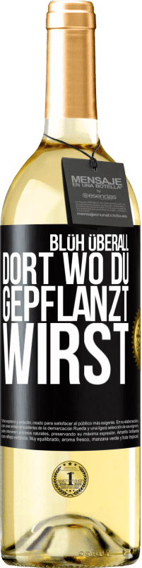 29,95 € | Weißwein WHITE Ausgabe Blüh überall dort, wo du gepflanzt wirst Schwarzes Etikett. Anpassbares Etikett Junger Wein Ernte 2023 Verdejo