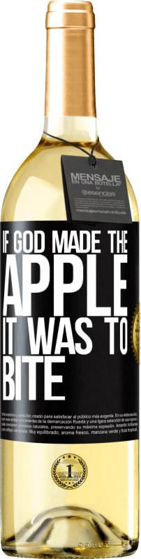 29,95 € | Белое вино Издание WHITE Если бы Бог создал яблоко, это должно было укусить Черная метка. Настраиваемая этикетка Молодое вино Урожай 2023 Verdejo
