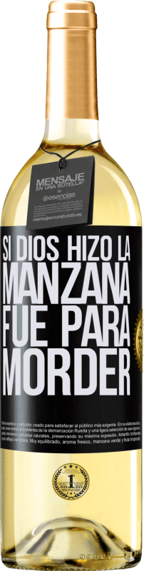 29,95 € | Vino Blanco Edición WHITE Si Dios hizo la manzana fue para morder Etiqueta Negra. Etiqueta personalizable Vino joven Cosecha 2024 Verdejo