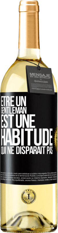 29,95 € Envoi gratuit | Vin blanc Édition WHITE Être un gentleman est une habitude qui ne disparaît pas Étiquette Noire. Étiquette personnalisable Vin jeune Récolte 2023 Verdejo