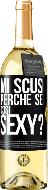 29,95 € | Vino bianco Edizione WHITE Mi scusi, perché sei così sexy? Etichetta Nera. Etichetta personalizzabile Vino giovane Raccogliere 2024 Verdejo