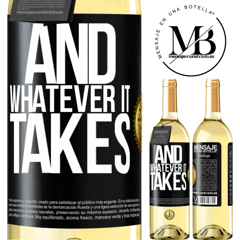 29,95 € Free Shipping | White Wine WHITE Edition And whatever it takes Black Label. Customizable label Young wine Harvest 2022 Verdejo