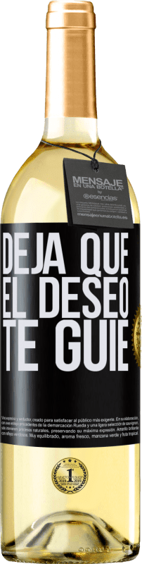 29,95 € Envío gratis | Vino Blanco Edición WHITE Deja que el deseo te guíe Etiqueta Negra. Etiqueta personalizable Vino joven Cosecha 2025 Verdejo