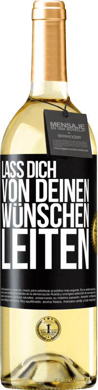 29,95 € Kostenloser Versand | Weißwein WHITE Ausgabe Lass dich von deinen Wünschen leiten Schwarzes Etikett. Anpassbares Etikett Junger Wein Ernte 2025 Verdejo