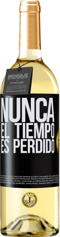 29,95 € | Vino Blanco Edición WHITE Nunca el tiempo es perdido Etiqueta Negra. Etiqueta personalizable Vino joven Cosecha 2023 Verdejo