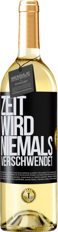 29,95 € | Weißwein WHITE Ausgabe Zeit wird niemals verschwendet Schwarzes Etikett. Anpassbares Etikett Junger Wein Ernte 2023 Verdejo