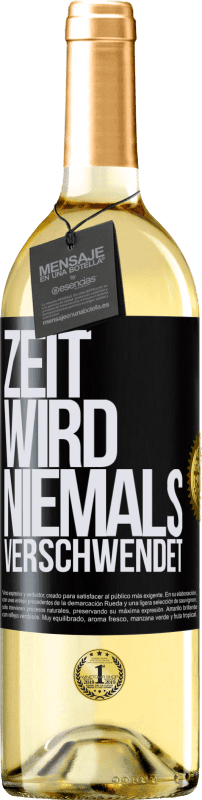 29,95 € | Weißwein WHITE Ausgabe Zeit wird niemals verschwendet Schwarzes Etikett. Anpassbares Etikett Junger Wein Ernte 2024 Verdejo