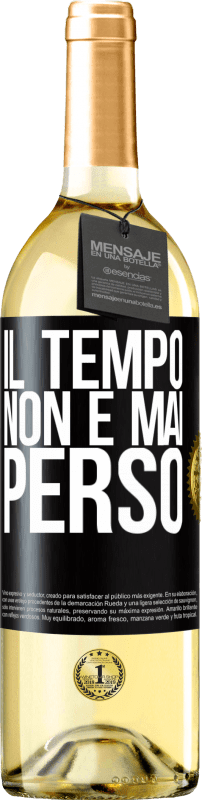 29,95 € Spedizione Gratuita | Vino bianco Edizione WHITE Il tempo non è mai perso Etichetta Nera. Etichetta personalizzabile Vino giovane Raccogliere 2023 Verdejo