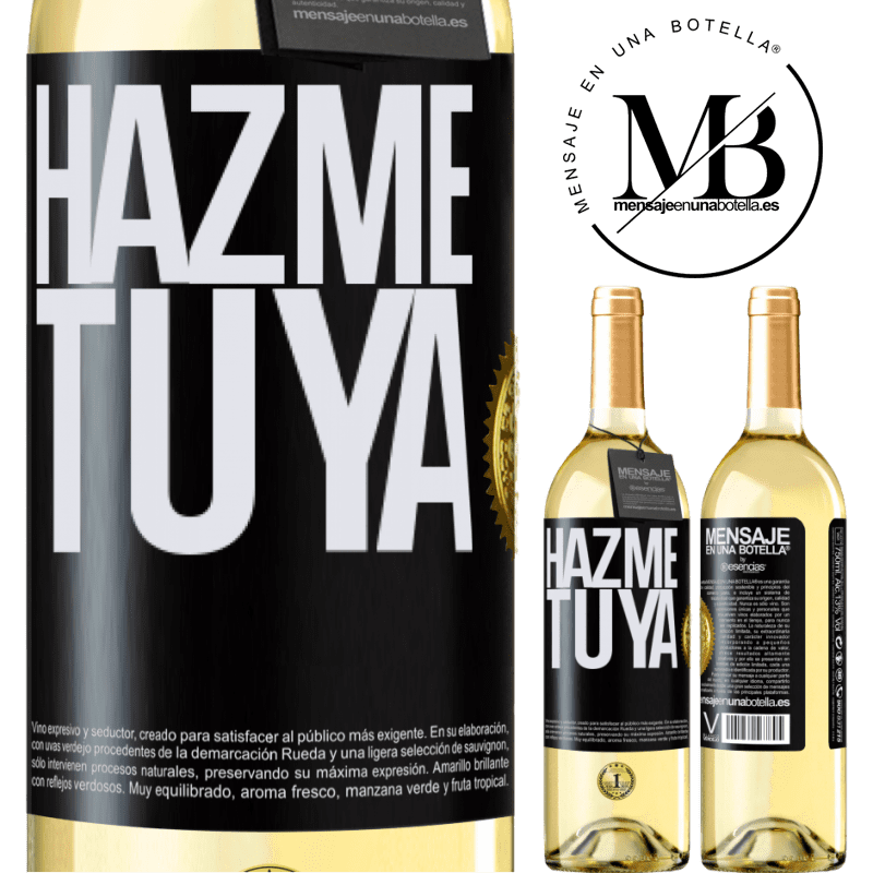 29,95 € Envío gratis | Vino Blanco Edición WHITE Hazme tuya Etiqueta Negra. Etiqueta personalizable Vino joven Cosecha 2024 Verdejo