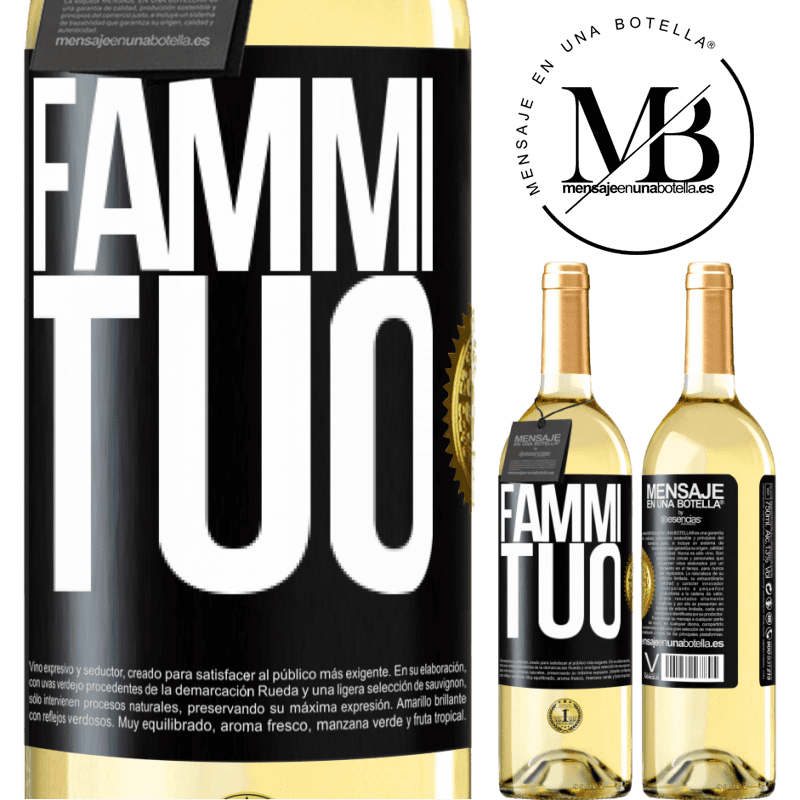 29,95 € Spedizione Gratuita | Vino bianco Edizione WHITE Fammi tuo Etichetta Nera. Etichetta personalizzabile Vino giovane Raccogliere 2024 Verdejo
