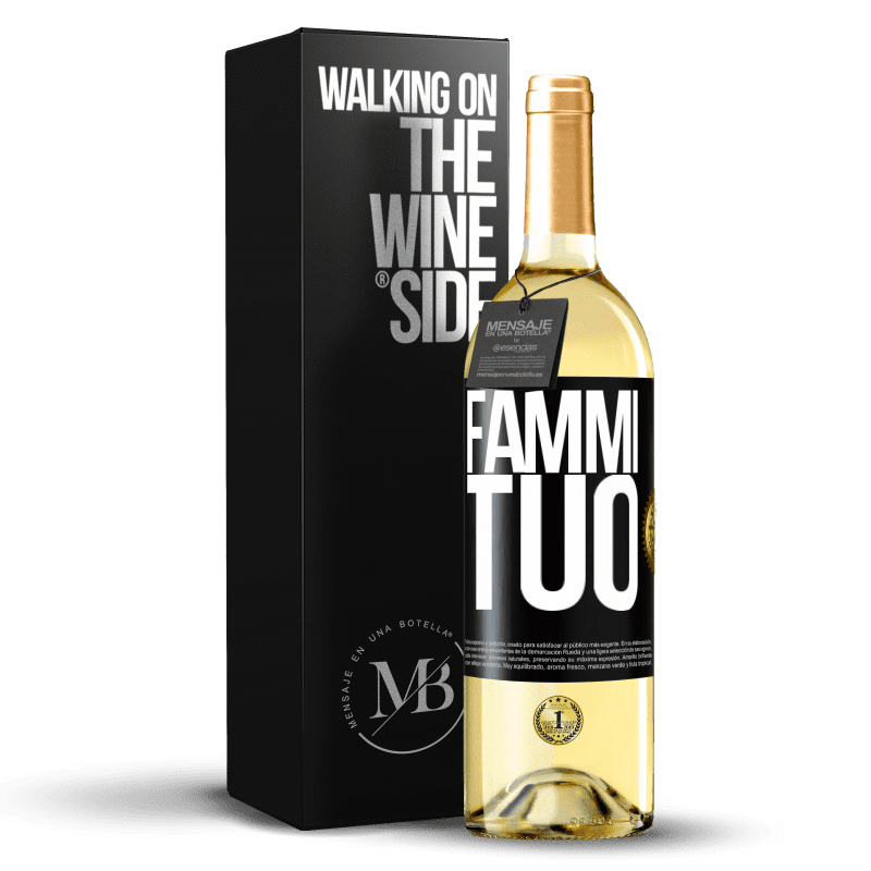 29,95 € Spedizione Gratuita | Vino bianco Edizione WHITE Fammi tuo Etichetta Nera. Etichetta personalizzabile Vino giovane Raccogliere 2024 Verdejo