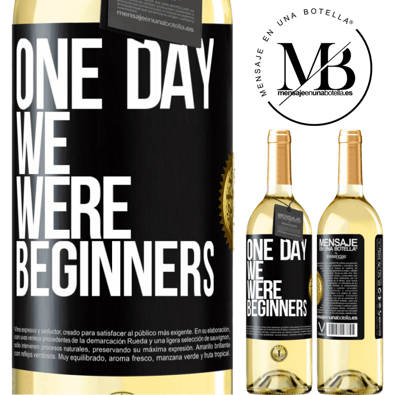 29,95 € Free Shipping | White Wine WHITE Edition One day we were beginners Black Label. Customizable label Young wine Harvest 2024 Verdejo
