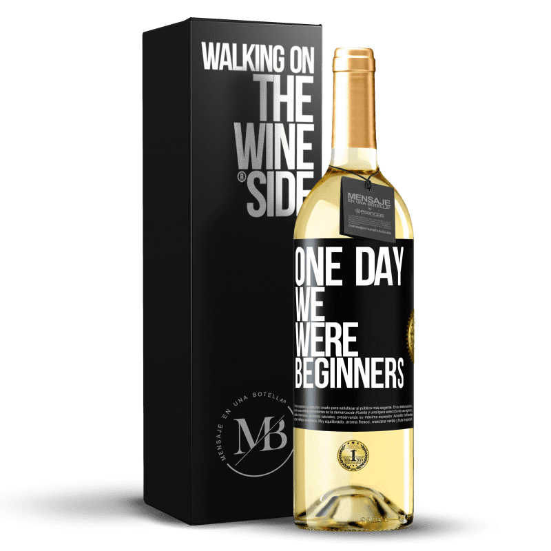 29,95 € Free Shipping | White Wine WHITE Edition One day we were beginners Black Label. Customizable label Young wine Harvest 2023 Verdejo