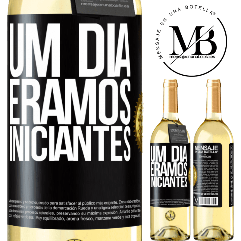 29,95 € Envio grátis | Vinho branco Edição WHITE Um dia éramos iniciantes Etiqueta Preta. Etiqueta personalizável Vinho jovem Colheita 2024 Verdejo