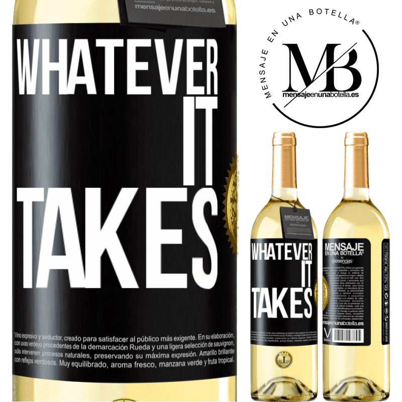 29,95 € Free Shipping | White Wine WHITE Edition Whatever it takes Black Label. Customizable label Young wine Harvest 2022 Verdejo