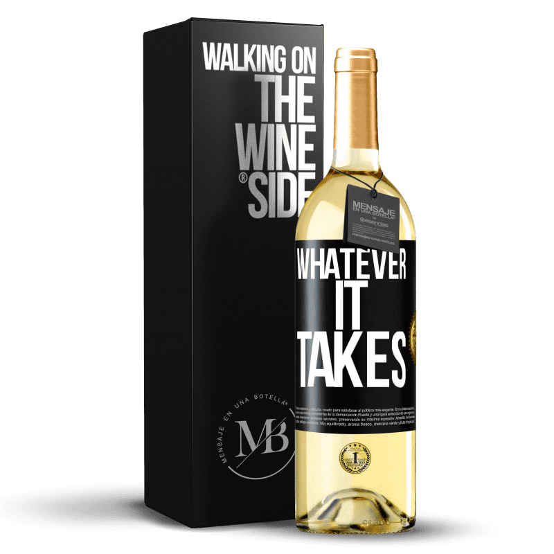 29,95 € Free Shipping | White Wine WHITE Edition Whatever it takes Black Label. Customizable label Young wine Harvest 2022 Verdejo