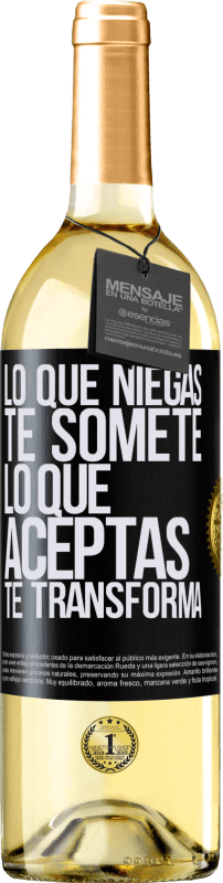 29,95 € | Vino Blanco Edición WHITE Lo que niegas te somete. Lo que aceptas te transforma Etiqueta Negra. Etiqueta personalizable Vino joven Cosecha 2024 Verdejo