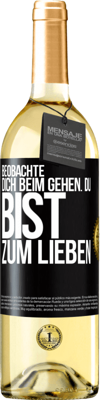 29,95 € Kostenloser Versand | Weißwein WHITE Ausgabe Beobachte dich beim Gehen. Du bist zum Lieben Schwarzes Etikett. Anpassbares Etikett Junger Wein Ernte 2025 Verdejo