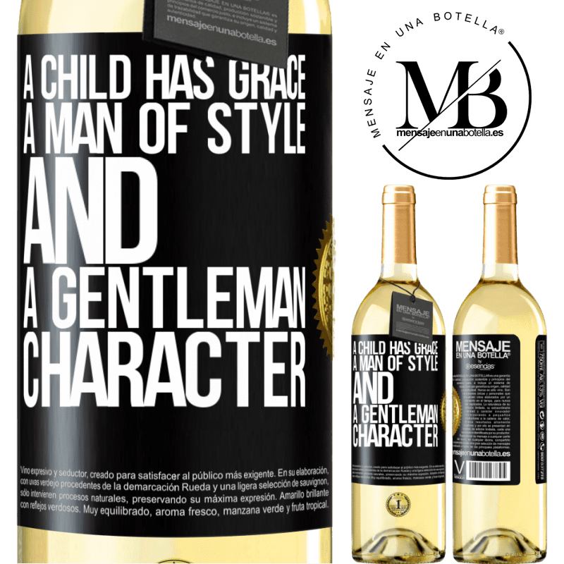 29,95 € Free Shipping | White Wine WHITE Edition A child has grace, a man of style and a gentleman, character Black Label. Customizable label Young wine Harvest 2022 Verdejo