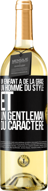 29,95 € | Vin blanc Édition WHITE Un enfant a de la grâce, un homme du style et un gentleman du caractère Étiquette Noire. Étiquette personnalisable Vin jeune Récolte 2024 Verdejo