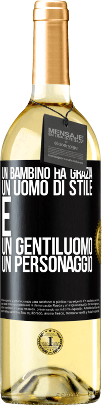 29,95 € | Vino bianco Edizione WHITE Un bambino ha grazia, un uomo di stile e un gentiluomo, un personaggio Etichetta Nera. Etichetta personalizzabile Vino giovane Raccogliere 2024 Verdejo