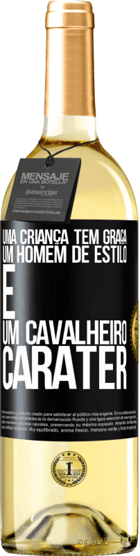 29,95 € | Vinho branco Edição WHITE Uma criança tem graça, um homem de estilo e um cavalheiro, caráter Etiqueta Preta. Etiqueta personalizável Vinho jovem Colheita 2025 Verdejo