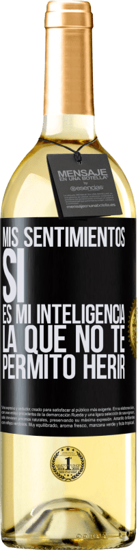 29,95 € | Vino Blanco Edición WHITE Mis sentimientos, sí. Es mi inteligencia la que no te permito herir Etiqueta Negra. Etiqueta personalizable Vino joven Cosecha 2024 Verdejo